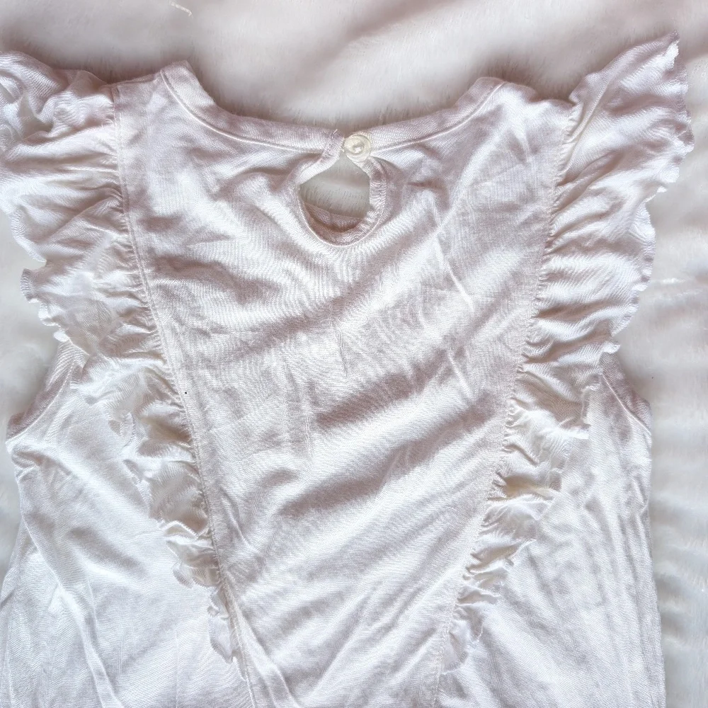 Angel Glow – White Ruffle Kids’ Dress 5T